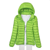 Tengo Thin Down Jacket Female New Long Sleeved Hooded Women Ultra Light Warm Coat-Low Cost Product-Low Cost Product