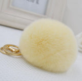 Real Fur Ball 8.5cm Pompom Keychain Car Keyring Rabbit Fur Ball Keychain Fur Brand Pompons Bag Charms With Chains Keyring-Low Cost Product-Low Cost Product
