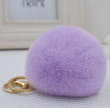 Real Fur Ball 8.5cm Pompom Keychain Car Keyring Rabbit Fur Ball Keychain Fur Brand Pompons Bag Charms With Chains Keyring-Low Cost Product-Low Cost Product