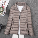 Tengo Thin Down Jacket Female New Long Sleeved Hooded Women Ultra Light Warm Coat-Low Cost Product-Low Cost Product