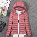 Tengo Thin Down Jacket Female New Long Sleeved Hooded Women Ultra Light Warm Coat-Low Cost Product-Low Cost Product