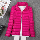 Tengo Thin Down Jacket Female New Long Sleeved Hooded Women Ultra Light Warm Coat-Low Cost Product-Low Cost Product