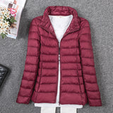 Tengo Thin Down Jacket Female New Long Sleeved Hooded Women Ultra Light Warm Coat-Low Cost Product-Low Cost Product