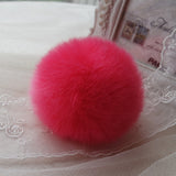 Key Chain Women Ladies Pompon Rabbit Fur Ball Keychain Mobile Phone Plug Backpack Bags Decorations Key Holder Trinket Feida-Low Cost Product-Low Cost Product