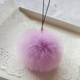 Key Chain Women Ladies Pompon Rabbit Fur Ball Keychain Mobile Phone Plug Backpack Bags Decorations Key Holder Trinket Feida-Low Cost Product-Low Cost Product