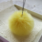 Key Chain Women Ladies Pompon Rabbit Fur Ball Keychain Mobile Phone Plug Backpack Bags Decorations Key Holder Trinket Feida-Low Cost Product-Low Cost Product