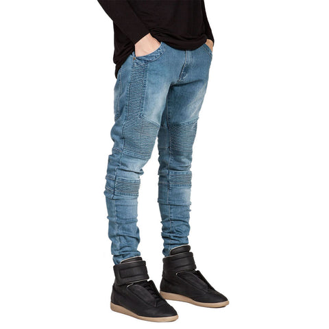 Famous Brand Men Straight Slim Fit Biker Jeans Pant Denim Trousers Jeans Men Biker Denim skinny Jeans Men Free Shipping-Low Cost Product-Low Cost Product