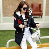 new 2016 winter jacket women military print parkas duck down loose fit coat medium long pathchwork plus size overcoat snowear-Low Cost Product-Low Cost Product