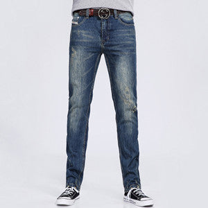 High Quality Mens Jeans Blue Color Printed Jeans For Men Ripped Button Jeans Casual Pants High Quality Cotton Denim Jeans 003D-Low Cost Product-Low Cost Product