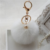 Sale 2016 New Rabbit Fur Ball Keychain Bag Plush Trinket Car Key Ring Car Key Small Pendant llaveros Fast Shipping Feida-Low Cost Product-Low Cost Product