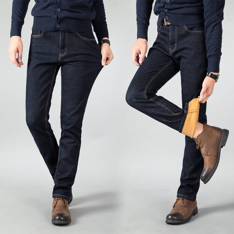 Drizzte Mens Winter Thicken Stretch Denim Jeans Warm Fleece Jean Pants Trousers Size 32 33 34 35 36 38 40 42-Low Cost Product-Low Cost Product