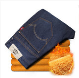 Mens Winter Thicken Stretch Denim Jeans Warm Fleece Jean Pants Trousers Size 32 33 34 35 36 38 40 42-Low Cost Product-Low Cost Product