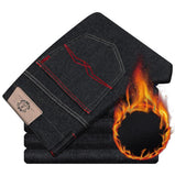Mens Winter Thicken Stretch Denim Jeans Warm Fleece Jean Pants Trousers Size 32 33 34 35 36 38 40 42-Low Cost Product-Low Cost Product