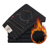 Mens Winter Thicken Stretch Denim Jeans Warm Fleece Jean Pants Trousers Size 32 33 34 35 36 38 40 42-Low Cost Product-Low Cost Product