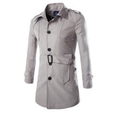 2015 Autumn Fashion Long Trench Coat Men Single Breasted Casual Outerwear Coat Men's Jackets Windbreaker Trench Coat 5 Colors-Low Cost Product-Low Cost Product