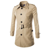 2015 Autumn Fashion Long Trench Coat Men Single Breasted Casual Outerwear Coat Men's Jackets Windbreaker Trench Coat 5 Colors-Low Cost Product-Low Cost Product