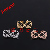 18K Rose Gold/Gold/Silver Heart Stethoscope Stud Earrings for Women Fashion Brinco Doucles D'oreille Bijoux Earring Jewelry-Low Cost Product-Low Cost Product