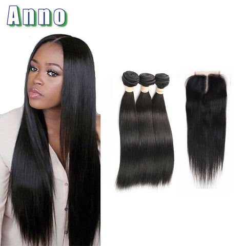 Brazilian Straight Hair With Closure Brazilian Virgin Hair With Closure Tissage Bresilienne Avec closure Human Hair With Closure-Low Cost Product-Low Cost Product