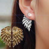 Women's Angel Wings Rhinestone Inlaid Alloy Ear Studs Party Jewelry Earrings C64Z-Low Cost Product-Low Cost Product