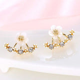 Crystal Stud Earrings Boucle d'oreille Femme 2016 Fashion Flower Earrings for Women Gold Bijoux Jewelry Brincos Pendientes Mujer-Low Cost Product-Low Cost Product