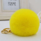 Real Fur Ball 8.5cm Pompom Keychain Car Keyring Rabbit Fur Ball Keychain Fur Brand Pompons Bag Charms With Chains Keyring-Low Cost Product-Low Cost Product