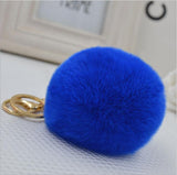 Real Fur Ball 8.5cm Pompom Keychain Car Keyring Rabbit Fur Ball Keychain Fur Brand Pompons Bag Charms With Chains Keyring-Low Cost Product-Low Cost Product