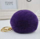 Real Fur Ball 8.5cm Pompom Keychain Car Keyring Rabbit Fur Ball Keychain Fur Brand Pompons Bag Charms With Chains Keyring-Low Cost Product-Low Cost Product