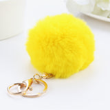 2016 new 10 color trinket Keychain pompons keychains fur Keychain fluffy key chains for cars keyrings trinkets pom pom keychain-Low Cost Product-Low Cost Product
