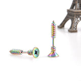 Punk Style Stainless Steel 5 Colors Stud Earrings Men's Punk Ear Jewelry Rock Gothic Unisex Piercing Earring Free shipping-Low Cost Product-Low Cost Product