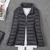 Tengo Thin Down Jacket Female New Long Sleeved Hooded Women Ultra Light Warm Coat-Low Cost Product-Low Cost Product
