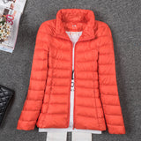 Tengo Thin Down Jacket Female New Long Sleeved Hooded Women Ultra Light Warm Coat-Low Cost Product-Low Cost Product