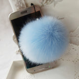 Key Chain Women Ladies Pompon Rabbit Fur Ball Keychain Mobile Phone Plug Backpack Bags Decorations Key Holder Trinket Feida-Low Cost Product-Low Cost Product