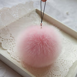 Key Chain Women Ladies Pompon Rabbit Fur Ball Keychain Mobile Phone Plug Backpack Bags Decorations Key Holder Trinket Feida-Low Cost Product-Low Cost Product