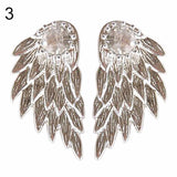 Women's Angel Wings Rhinestone Inlaid Alloy Ear Studs Party Jewelry Earrings C64Z-Low Cost Product-Low Cost Product
