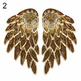Women's Angel Wings Rhinestone Inlaid Alloy Ear Studs Party Jewelry Earrings C64Z-Low Cost Product-Low Cost Product