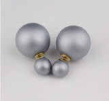 new fashion Cheap Price Fashion Double Sides Matt Candy Color Round Ball Stud Earrings For Lady free shipping crystal jewelry-Low Cost Product-Low Cost Product
