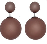 new fashion Cheap Price Fashion Double Sides Matt Candy Color Round Ball Stud Earrings For Lady free shipping crystal jewelry-Low Cost Product-Low Cost Product