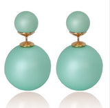 new fashion Cheap Price Fashion Double Sides Matt Candy Color Round Ball Stud Earrings For Lady free shipping crystal jewelry-Low Cost Product-Low Cost Product