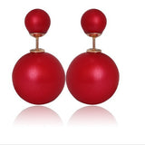 new fashion Cheap Price Fashion Double Sides Matt Candy Color Round Ball Stud Earrings For Lady free shipping crystal jewelry-Low Cost Product-Low Cost Product
