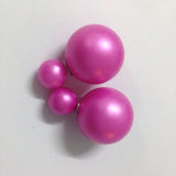 new fashion Cheap Price Fashion Double Sides Matt Candy Color Round Ball Stud Earrings For Lady free shipping crystal jewelry-Low Cost Product-Low Cost Product