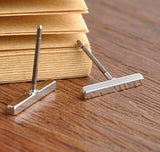 Punk Black Gold Silver Earrings Simple T Bar Earring Women Girl Ear Stud Earrings Fine Jewelry Brincos Bijoux Femme 2016-Low Cost Product-Low Cost Product