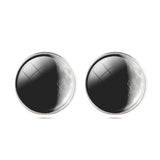 Fashion Jewelry Moon Galaxy Glass Cabochon Silver Stud Earrings 2015 New Earrings For Women-Low Cost Product-Low Cost Product