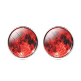 Fashion Jewelry Moon Galaxy Glass Cabochon Silver Stud Earrings 2015 New Earrings For Women-Low Cost Product-Low Cost Product