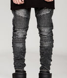 Biker Jeans 2016 mens denim biker jeans zipper straight men strech slim fit quality jeans classic blue cheap biker jeans hip hop-Low Cost Product-Low Cost Product