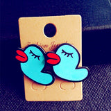 Many New Designs Animal Rabbit Monkey Fruit Month Small Acrylic Stud Earrings For Women Night Club Punk Jewelry Accessories-Low Cost Product-Low Cost Product