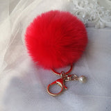 2016 Hot Sale, Fluffy Ball Keychain Cute Pompom Simulation Rabbit Fur Ball Key Chain For Car Key Ring Car Bag Pendant Chaveiro-Low Cost Product-Low Cost Product