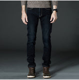 Drizzte Mens Winter Fleece Jeans Lined Stretch Denim Warm Black Jeans For Men Designer Slim Fit Brand Trousers Pants Jeans-Low Cost Product-Low Cost Product