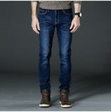 Drizzte Mens Winter Fleece Jeans Lined Stretch Denim Warm Black Jeans For Men Designer Slim Fit Brand Trousers Pants Jeans-Low Cost Product-Low Cost Product