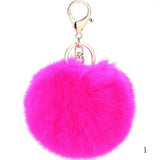 2016 Fashion 13 Colors Rabbit Fur Keychain Ball PomPom Cell Phone Car Keychain Pendant Handbag Gold/Silver Metal Charm Key Ring-Low Cost Product-Low Cost Product