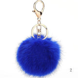 2016 Fashion 13 Colors Rabbit Fur Keychain Ball PomPom Cell Phone Car Keychain Pendant Handbag Gold/Silver Metal Charm Key Ring-Low Cost Product-Low Cost Product